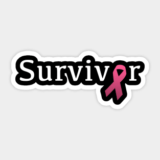 Breast Cancer Survivor Shirt with Pink Ribbon Sticker